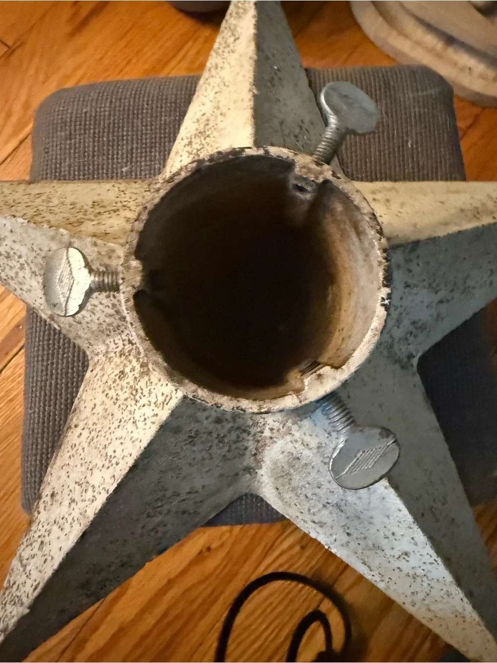 vintage star tree stand 1950s Mitee Mfg Inc St  WHITE  Rustic